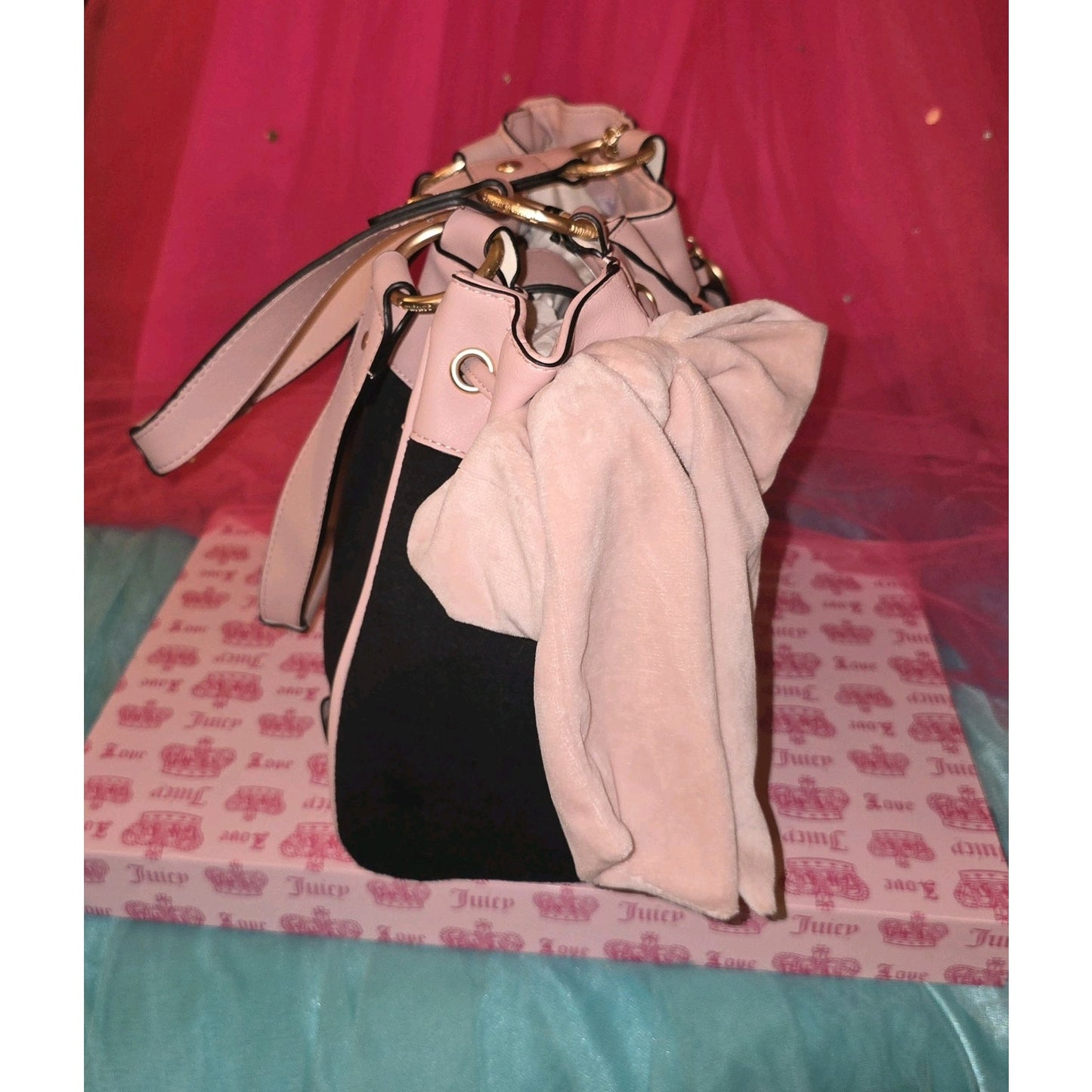 Juicy Couture Lover's Club Daydreamer Tote – Black Liquorice & Pink Diamond - Rare 🖤💗