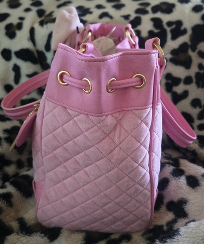 Juicy Couture Juicy Tale Daydreamer Tote Cherry Blossom Large Velour Y2K Fairy Shoulder Bag NWT