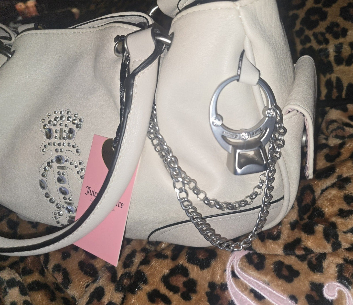 Juicy Couture Crown Satchel Shoulder Bag – Crystal White