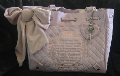 Juicy Couture Juicy Tale Daydreamer Tote Lilac Mist Large Velour Y2K Shoulder Bag NWT