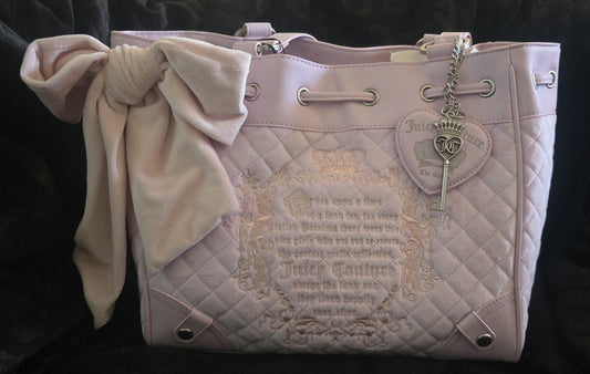 Juicy Couture Juicy Tale Daydreamer Tote Lilac Mist Large Velour Y2K Shoulder Bag NWT
