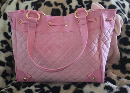 Juicy Couture Juicy Tale Daydreamer Tote Cherry Blossom Large Velour Y2K Fairy Shoulder Bag NWT