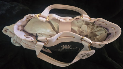 Juicy Couture Juicy Tale Daydreamer Tote Black Liquorice Large Velour Y2K Shoulder Bag NWT