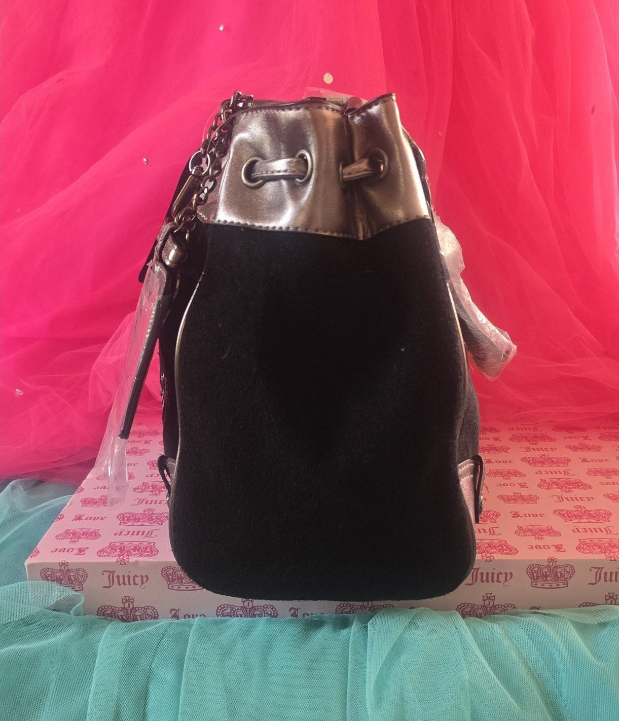 Juicy Couture Lover's Club Daydreamer Tote –  Black Liquorice & Gunmetal - Rare🖤