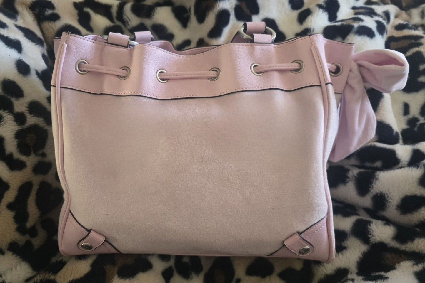 Juicy Couture Classic Juicy Lover Daydreamer Tote Chiffon Pink Large Velour Y2K Shoulder Bag NWT