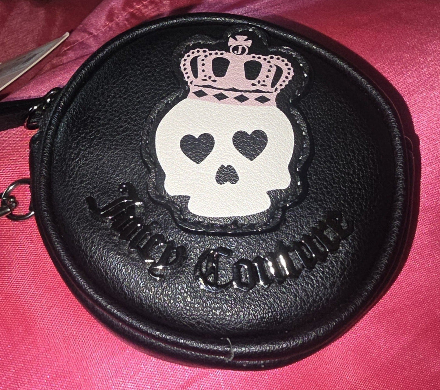 Juicy Couture Haunted Couture Black Skull Double Zip Crossbody with Black Skull Pouch 💀