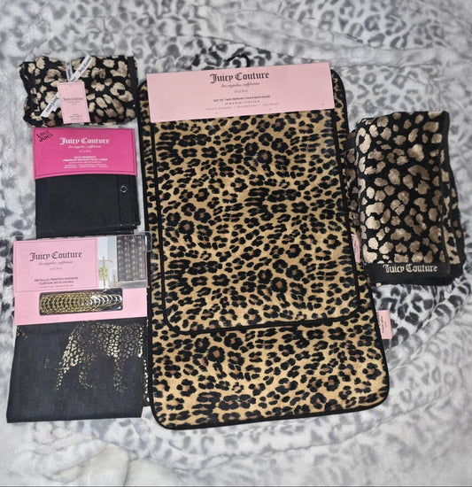 Juicy Couture Black Leopard Bathroom Glow‑Up Set
