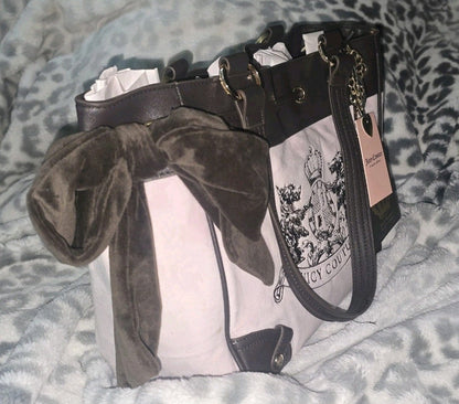Juicy Couture Classic Scottie Dogs Daydreamer Tote & Wallet Set Pink Chiffon Large Velour Y2K Shoulder Bag NWT