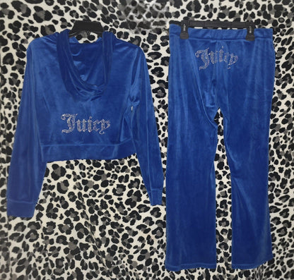 Juicy Couture OG Bling Tracksuit Set – Blue Splash, Size Large (Very Rare, NWT) 💙