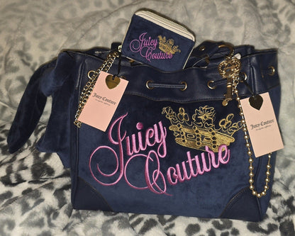 Juicy Couture Key To Juicy Daydreamer Tote & Matching Medium Wallet Set – Regal Blue (Rare NWT) 💙💙