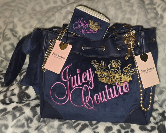 Juicy Couture Key To Juicy Daydreamer Tote & Matching Medium Wallet Set – Regal Blue (Rare NWT) 💙💙