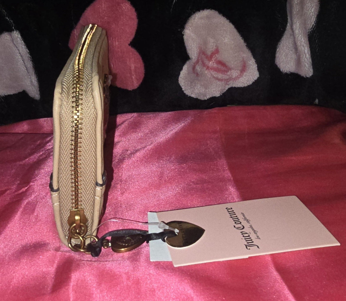 Juicy Couture Pecan Romance Satchel & Matching Wallet – Leather Bow Charm 👜