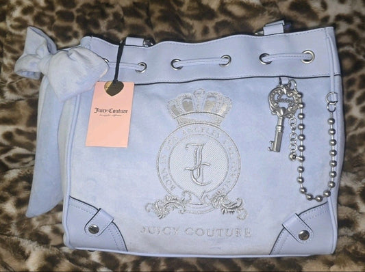 Juicy Couture Classic Lovers Daydreamer Tote Bag In Blue Star NWT VIRAL BOW