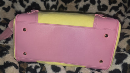 Juicy Couture Classic Scottie Dogs Daydreamer Tote Yellow Iris Large Velour Y2K Shoulder Bag NWT