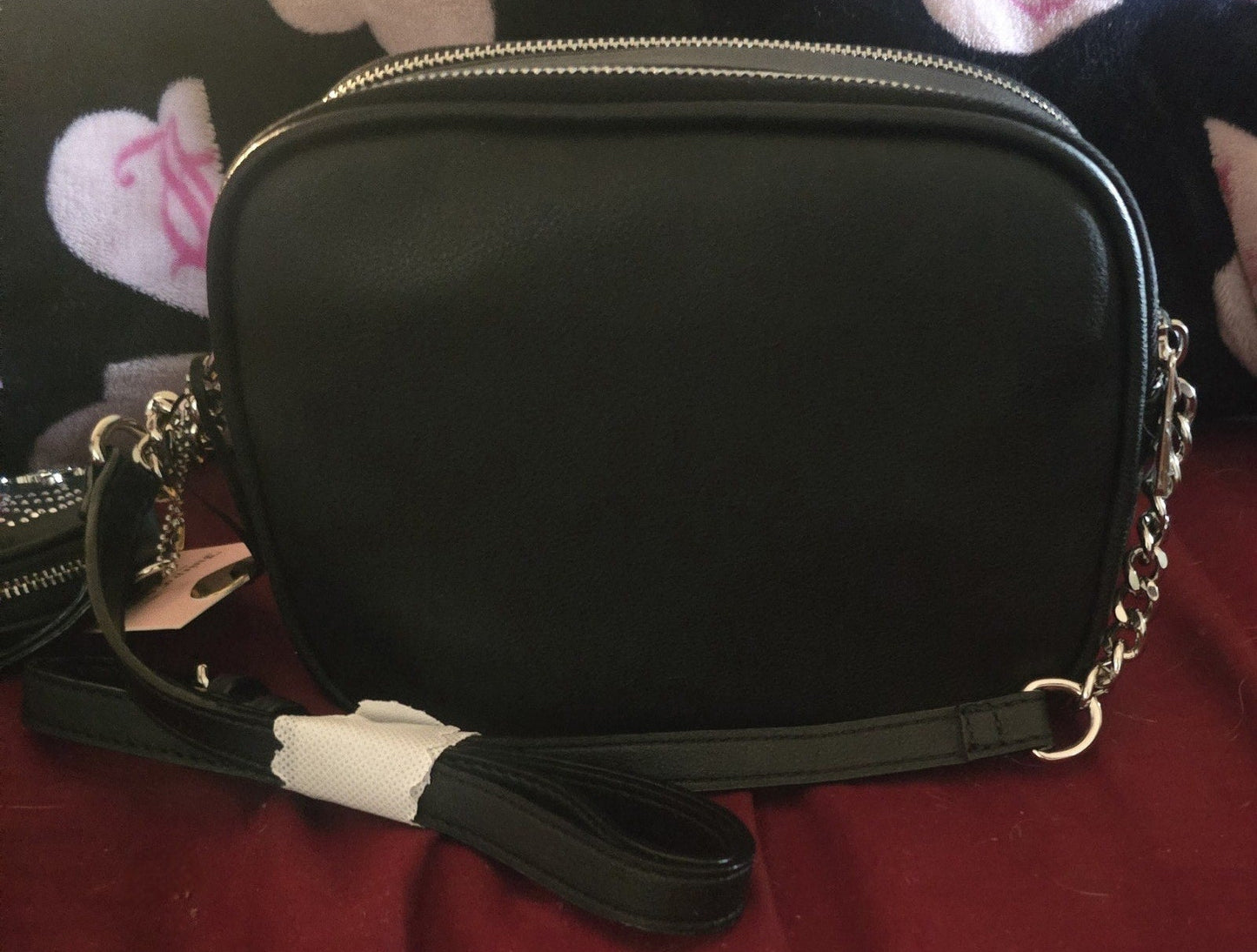 Juicy Couture Haunted Couture Double Zip Leather Crossbody – Black Spider Web 🕸️