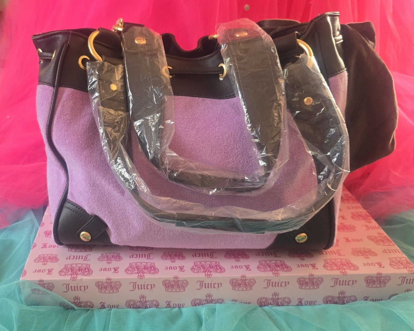 Juicy Couture Lover's Club Daydreamer Tote – Violet Tulle & Chocolate 💜