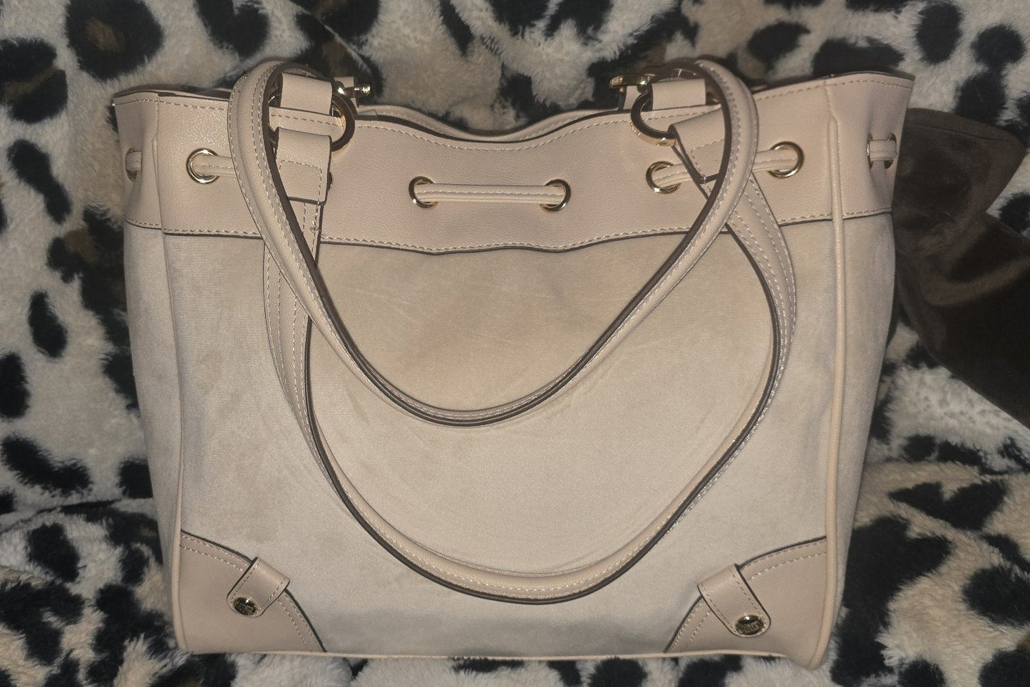 Juicy Couture Classic Scottie Dogs Daydreamer Tote Sandstone Chocolate Large Velour Y2K Shoulder Bag NWT