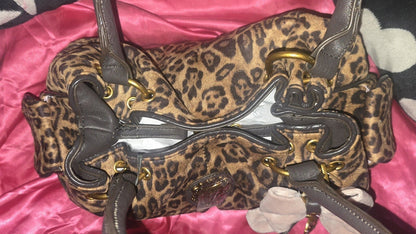 Juicy Couture Leopard Romance Satchel Shoulder Bag with Bow Charm – Rare 🐆
