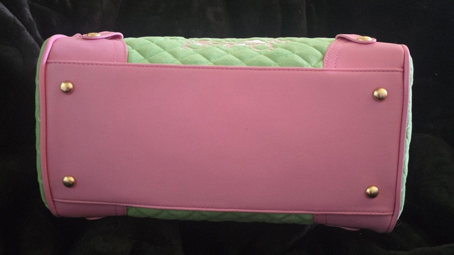 Juicy Couture Juicy Tale Daydreamer Tote Retro Green Large Velour Y2K Cherry Shoulder Bag NWT