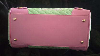 Juicy Couture Juicy Tale Daydreamer Tote Retro Green Large Velour Y2K Cherry Shoulder Bag NWT