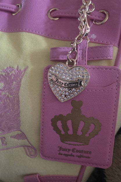 Juicy Couture Classic Scottie Dogs Daydreamer Tote Yellow Iris Large Velour Y2K Shoulder Bag NWT