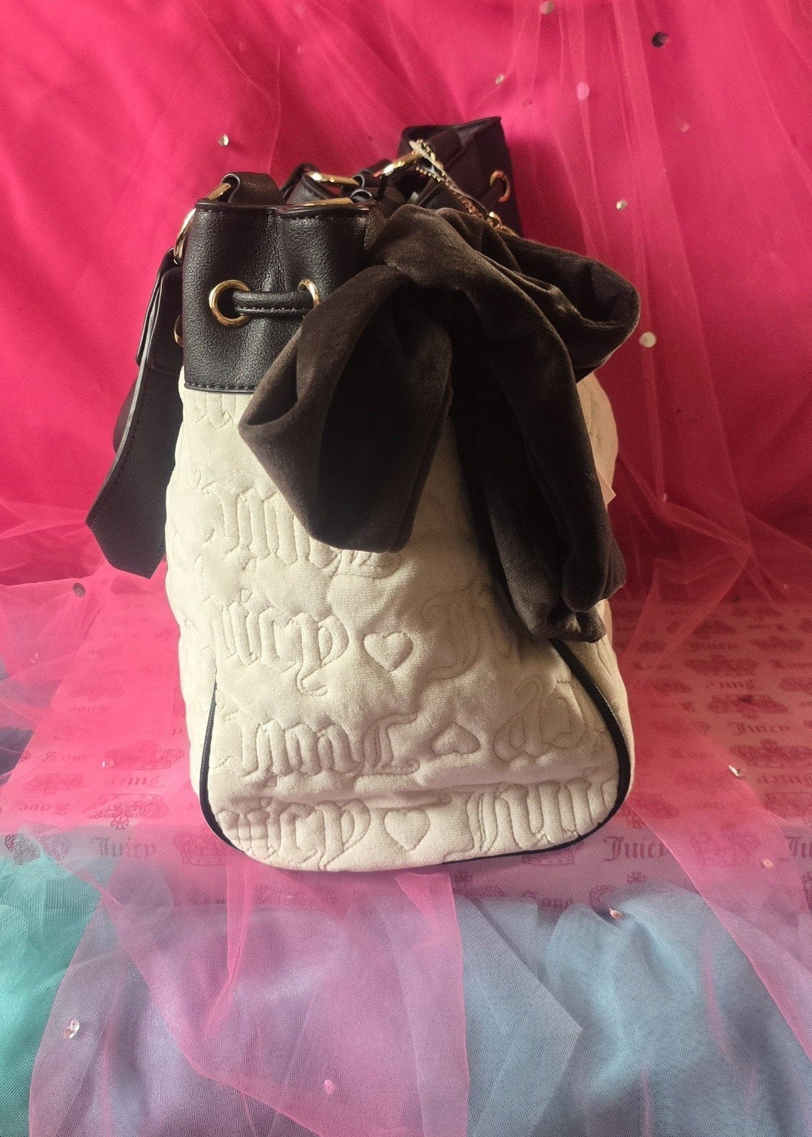 Juicy Couture Vintage Dreams Daydreamer Tote – Angel Chocolate Dusty Blush - Rare 🤍