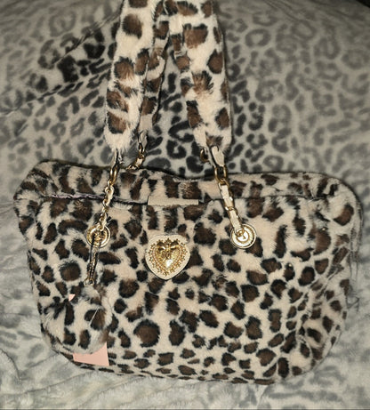 Juicy Couture Snow Leopard Tote With Charm Large Viral Cheetah NWT