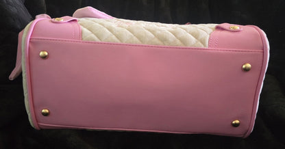 Juicy Couture Juicy Tale Daydreamer Tote Sandstone & Pink Large Velour Y2K Shoulder Bag NWT
