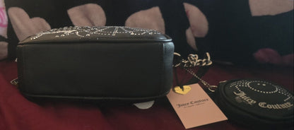 Juicy Couture Haunted Couture Double Zip Leather Crossbody – Black Spider Web 🕸️