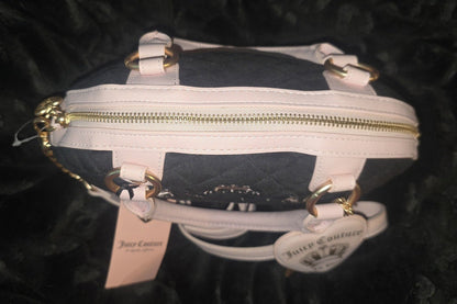 Juicy Couture Juicy Tale Crossbody Bag Black Liquorice Medium Velour Y2K Semi‑Circle Shoulder Bag NWT