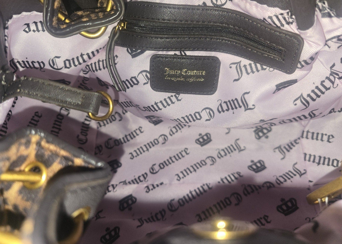 Juicy Couture Leopard Romance Satchel & Matching Large Wallet Set – Bow Charm 🐆