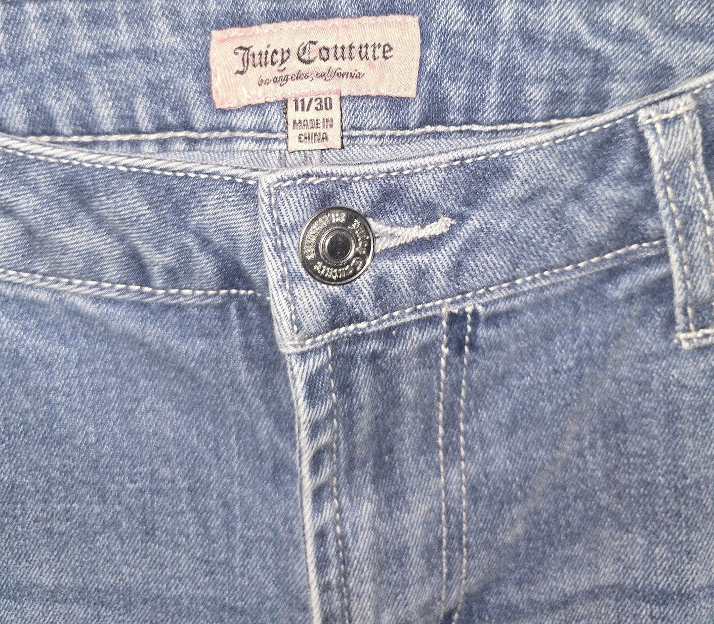 Juicy Couture Wide Leg Jeans With Cargo Pockets – Medium Wash (Size 11/30, Y2K)