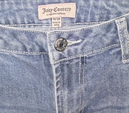 Juicy Couture Wide Leg Jeans With Cargo Pockets – Medium Wash (Size 11/30, Y2K)