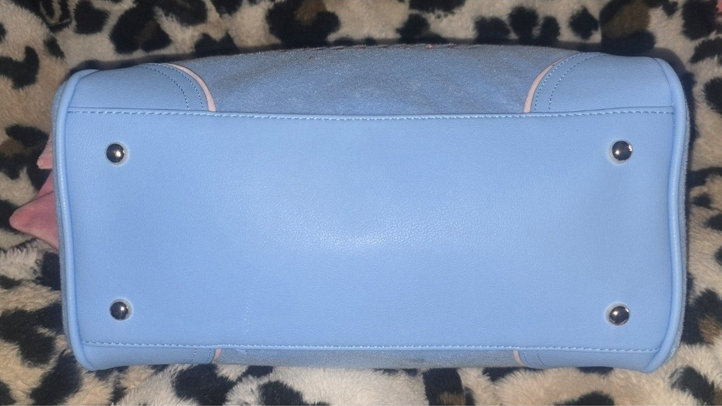 Juicy Couture Retro Strawberry Daydreamer Tote Blue Gleam Set Velour Y2K Bag with Micro Bag & Coin Purse NWT