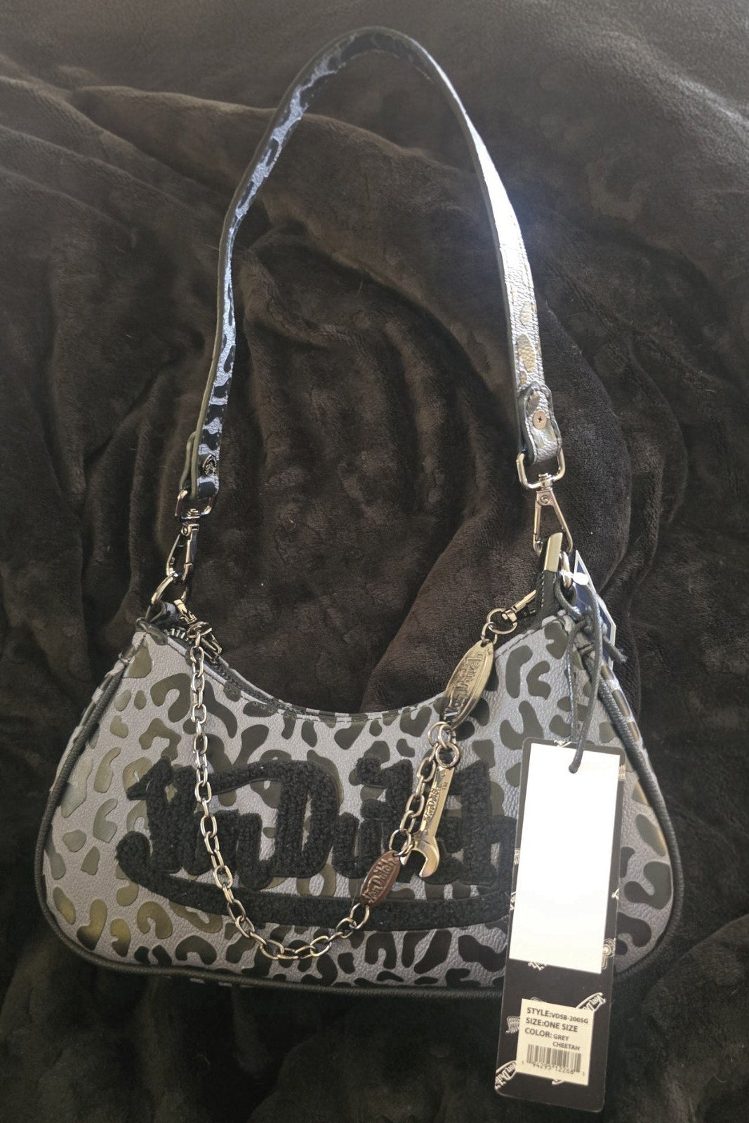 Von Dutch Grey Cheetah Shoulder Bag NWT Limited Edition Rare