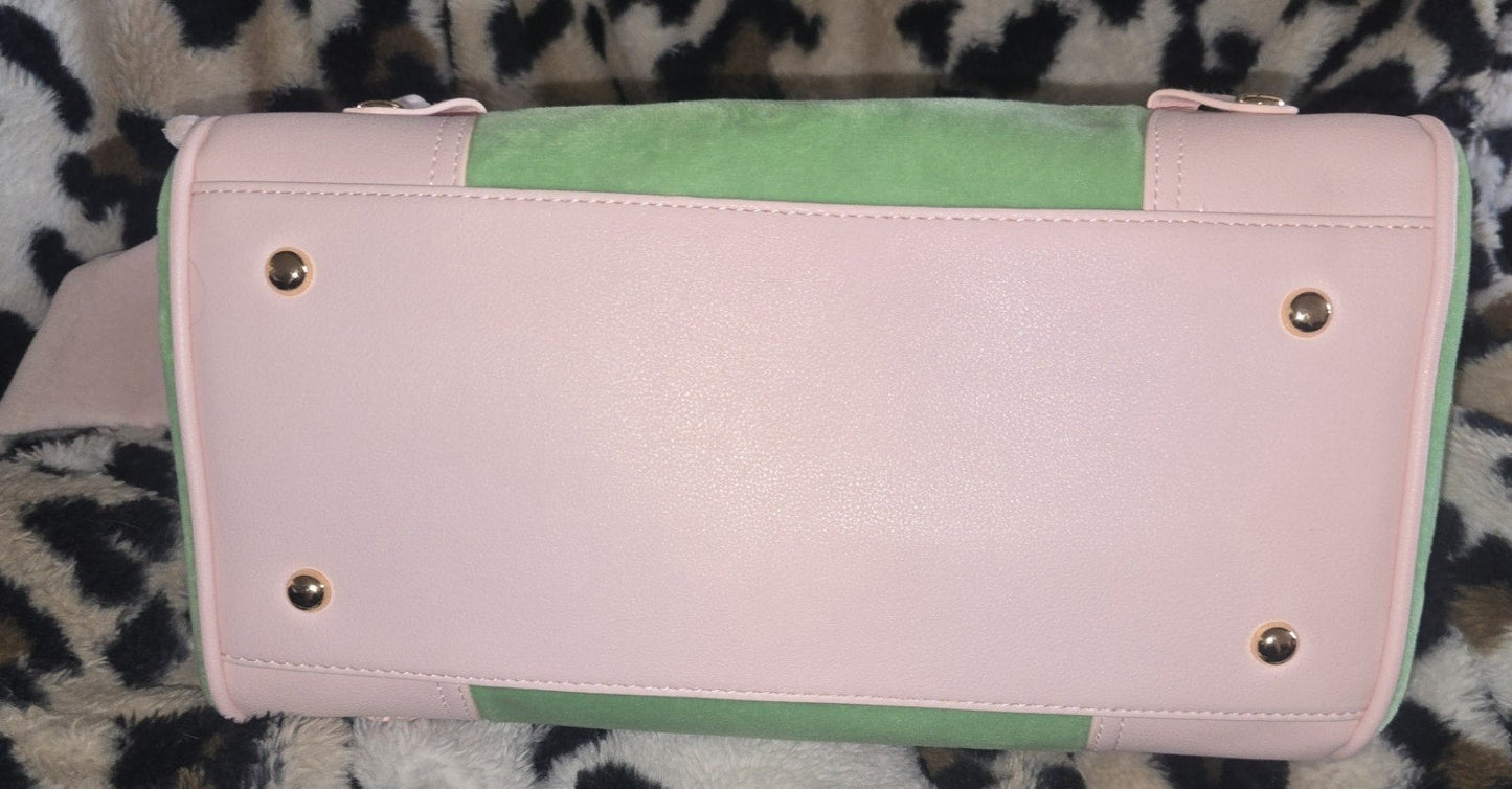 Juicy Couture Classic Scottie Dogs Daydreamer Tote Retro Green Powder Pink NWT
