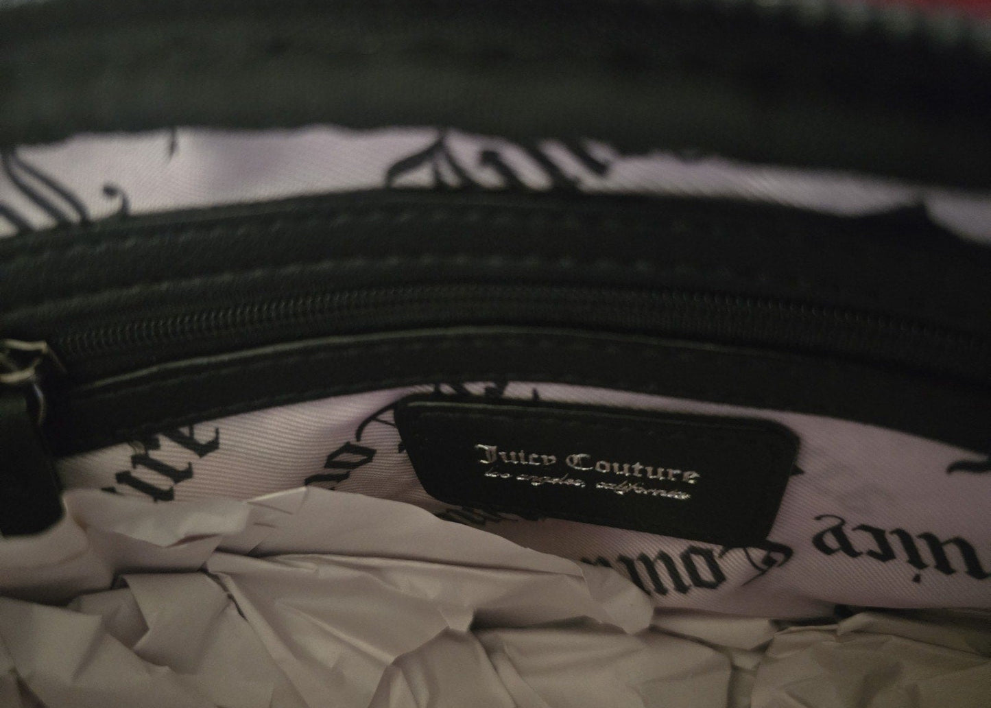 Juicy Couture Haunted Couture Black Skull Double Zip Crossbody with Black Skull Pouch 💀