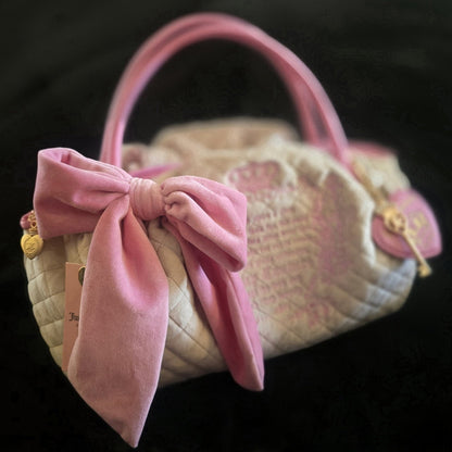 Juicy Couture Juicy Tale Bowler Bag Sandstone & Pink New Viral Limited Edition