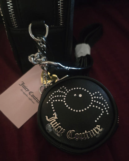 Juicy Couture Haunted Couture Double Zip Leather Crossbody – Black Spider Web 🕸️