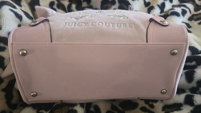 Juicy Couture Classic Juicy Lover Daydreamer Tote Chiffon Pink Large Velour Y2K Shoulder Bag NWT