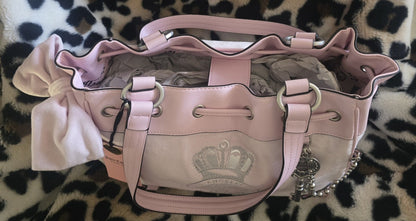 Juicy Couture Classic Juicy Lover Daydreamer Tote Chiffon Pink Large Velour Y2K Shoulder Bag NWT