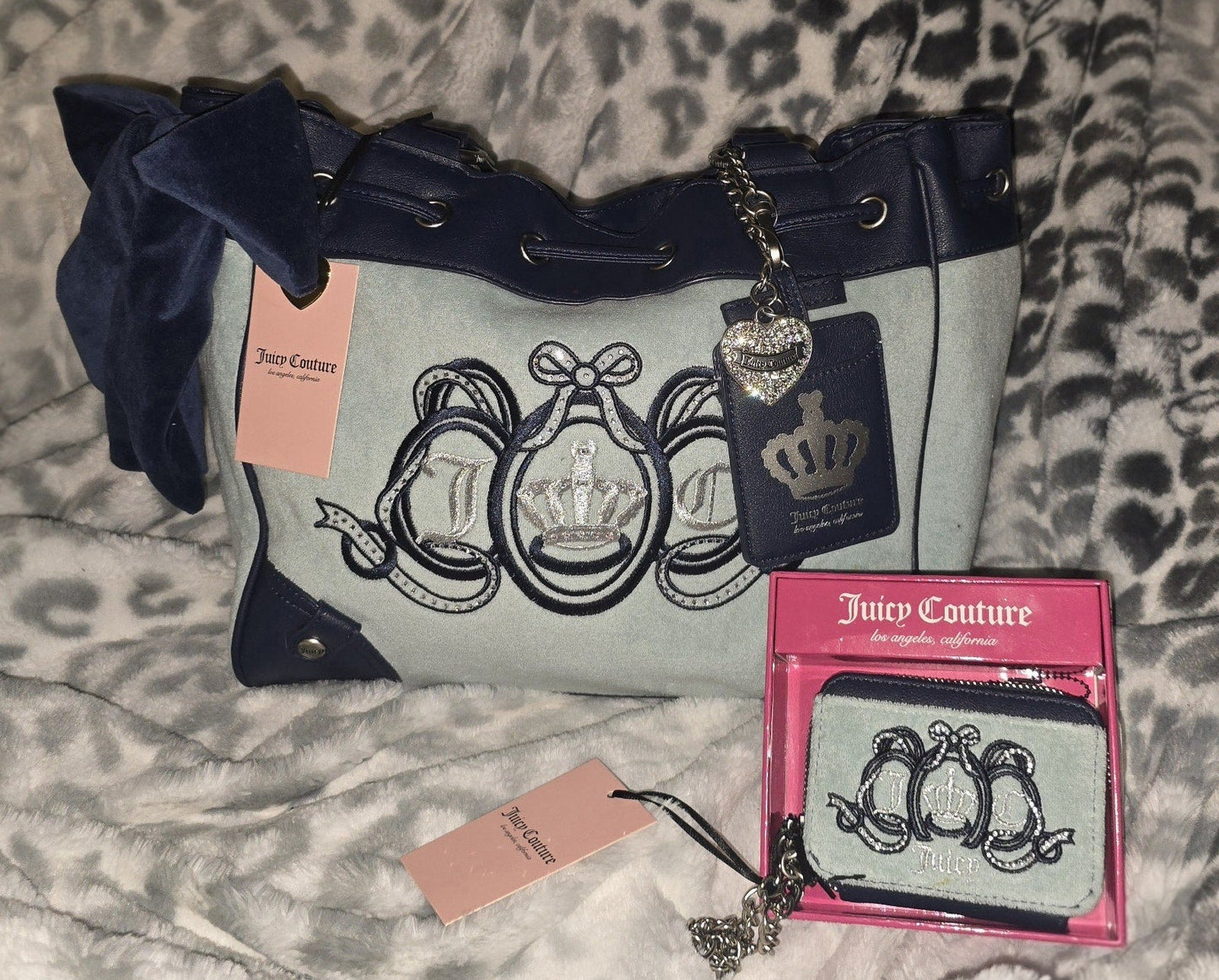 Juicy Couture Blue Lovers Club Daydreamer Tote & Wallet Set – Very Rare (NWT)💙