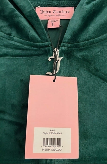 Juicy Couture OG Bling Velour Tracksuit Set – Pine, Size Large ( NWT)🌲