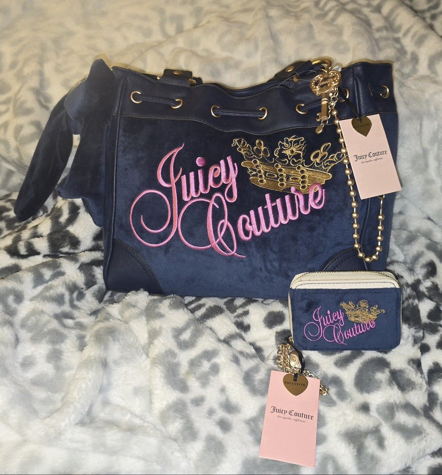 Juicy Couture Key To Juicy Daydreamer Tote & Matching Medium Wallet Set – Regal Blue (Rare NWT) 💙💙