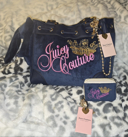 Juicy Couture Key To Juicy Daydreamer Tote & Matching Medium Wallet Set – Regal Blue (Rare NWT) 💙💙