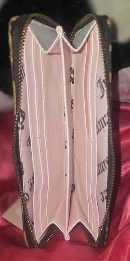 Juicy Couture Leopard Romance Satchel & Matching Large Wallet Set – Bow Charm 🐆