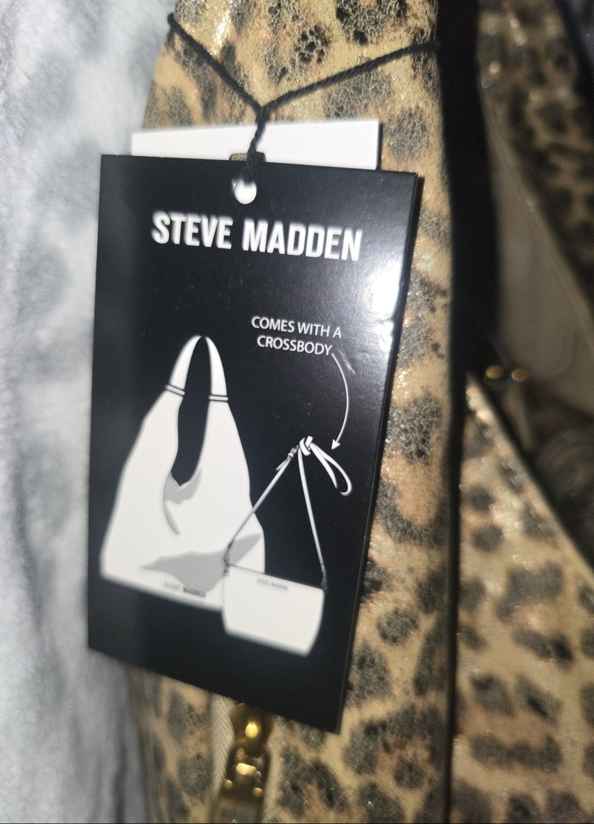 Steve Madden Bdempsy Metallic Leopard Hobo Handbag with Crossbody – 2 Bags in 1 ✨