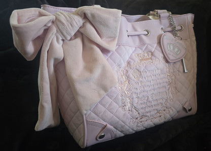 Juicy Couture Juicy Tale Daydreamer Tote Lilac Mist Large Velour Y2K Shoulder Bag NWT