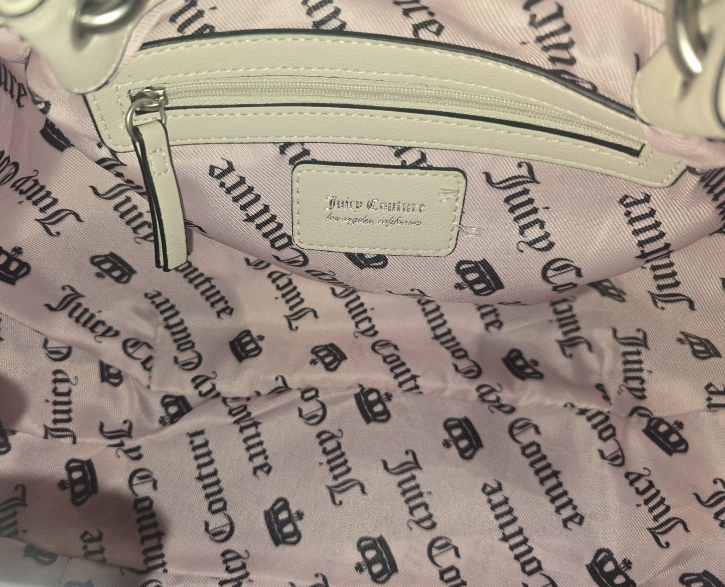 Juicy Couture Crown Satchel Shoulder Bag – Crystal White