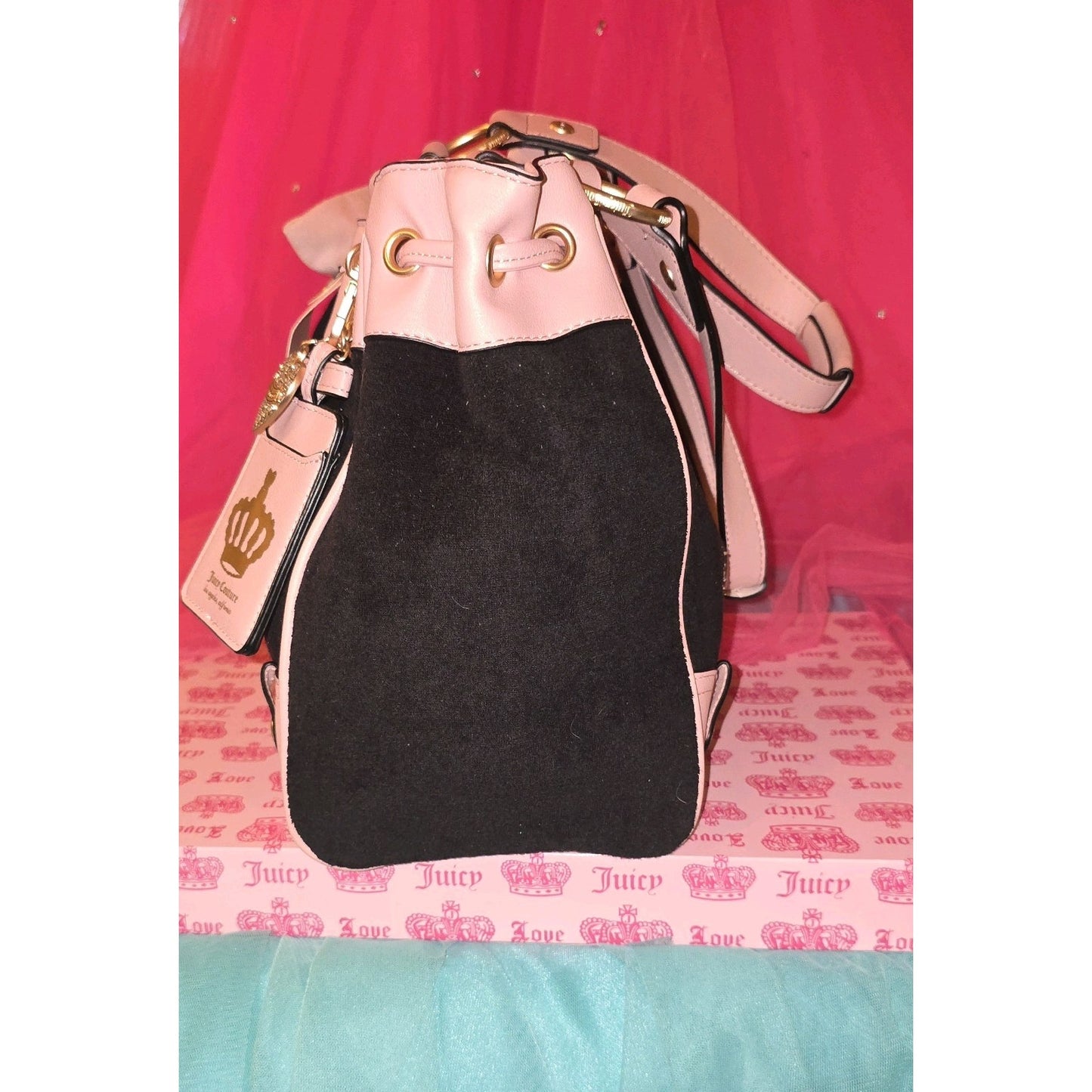 Juicy Couture Lover's Club Daydreamer Tote – Black Liquorice & Pink Diamond - Rare 🖤💗